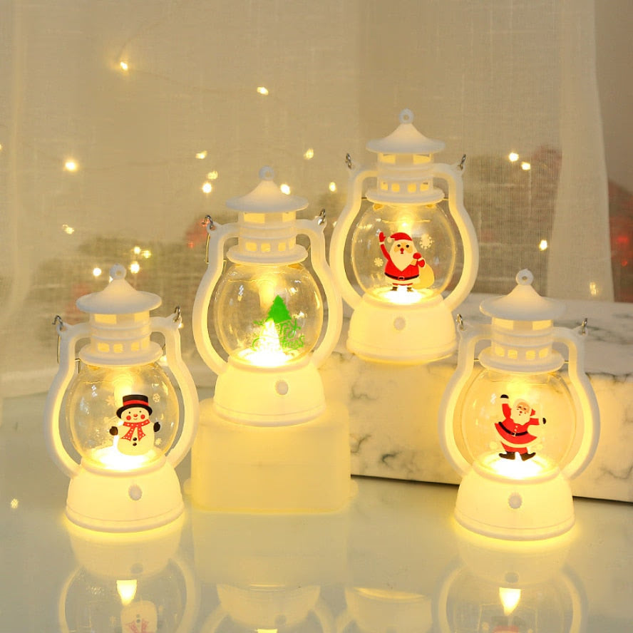 HZZKZZ Christmas Ornaments LED Lantern Light Santa Claus Merry Christmas Decorations for Home 2023 Xmas Navidad Noel Gift acacuss