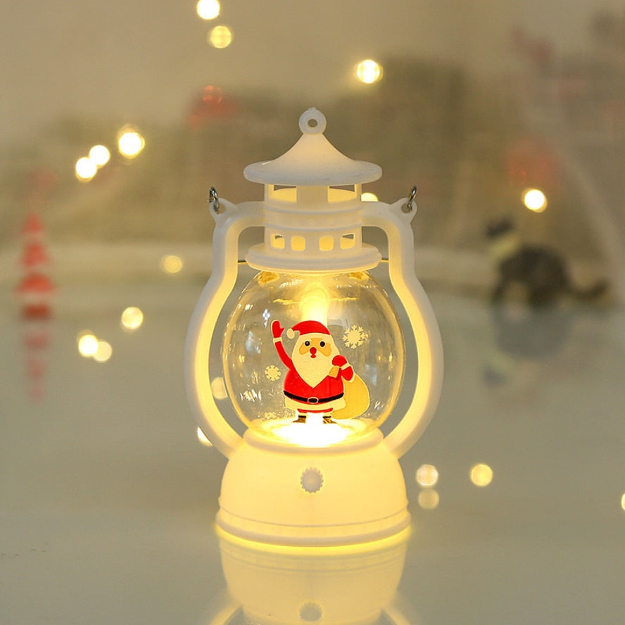HZZKZZ Christmas Ornaments LED Lantern Light Santa Claus Merry Christmas Decorations for Home 2023 Xmas Navidad Noel Gift acacuss