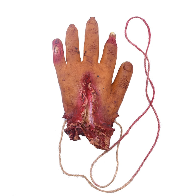 Halloween Blood Props Fake Scary Broken Bat Hands Feet Ornament for Haunted House Halloween Vampire Party Decorations acacuss