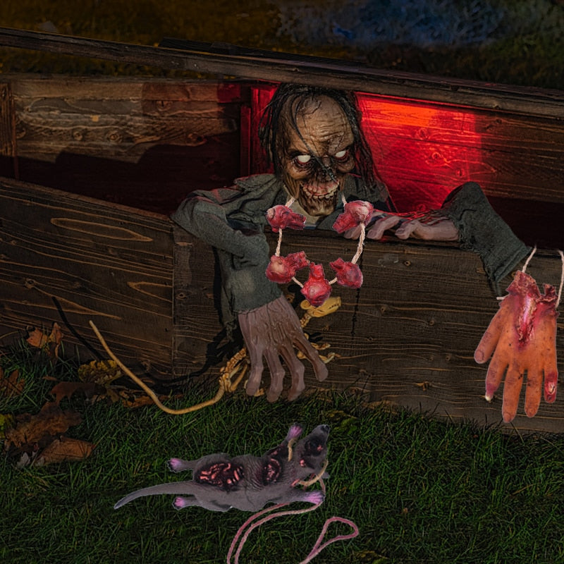 Halloween Blood Props Fake Scary Broken Bat Hands Feet Ornament for Haunted House Halloween Vampire Party Decorations acacuss