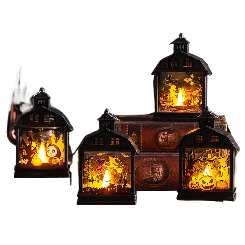 Halloween Candle LED Lamp Terror Pumpkin Witch Skull Lantern For Halloween Home Party Decoration Prop acacuss