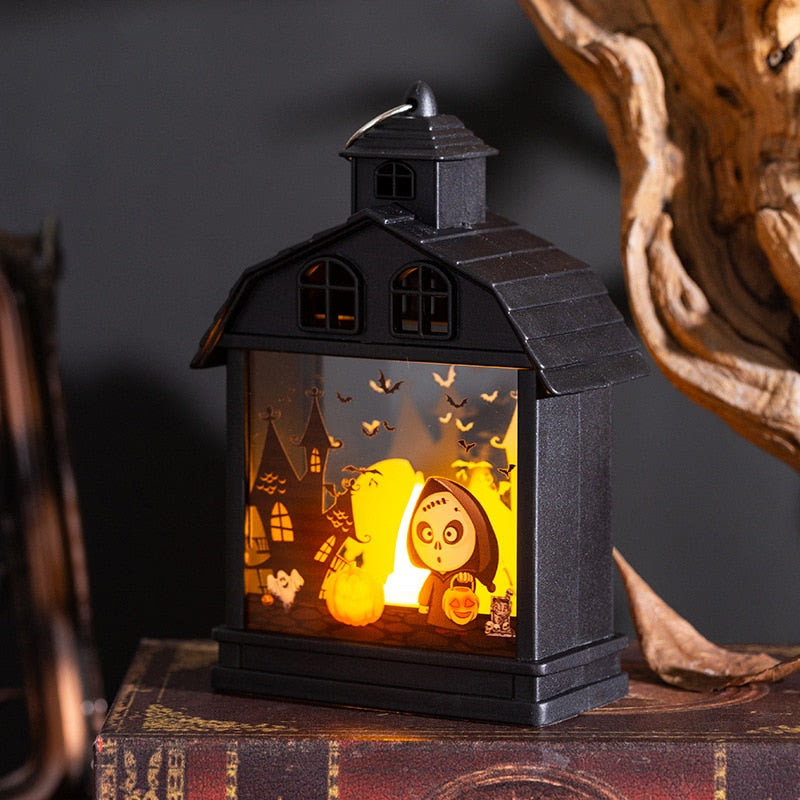 Halloween Candle LED Lamp Terror Pumpkin Witch Skull Lantern For Halloween Home Party Decoration Prop acacuss