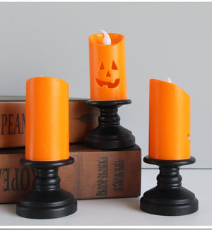 Halloween Candle Light LED Colorful Candlestick Table Top Decoration Pumpkin Party Happy Halloween Party Decor For Home 2024 acacuss