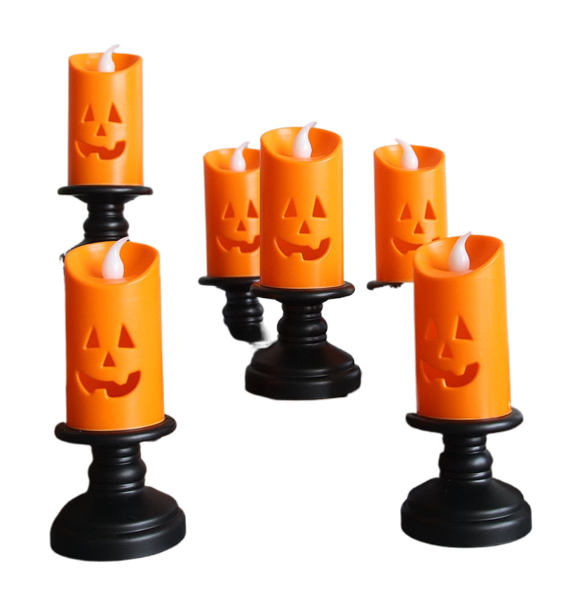 Halloween Candle Light LED Colorful Candlestick Table Top Decoration Pumpkin Party Happy Halloween Party Decor For Home 2024 acacuss