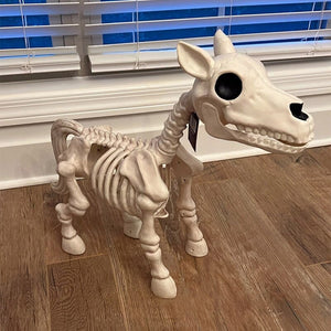 2023 Halloween Cow Horse Skeleton Tricky Graveyard Resin Cow Skull Skeleton Spooky Halloween Horror Cow Bones Skeleton Decor acacuss