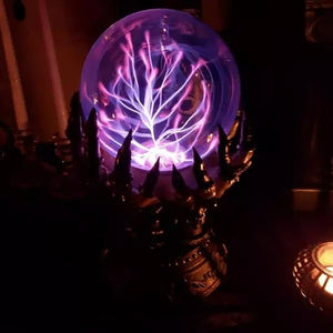 2022 Halloween Crystal Ball Creative Luminous Luxury Celestial Magic Skull Finger Plasma Ball Ghost Home Decoration acacuss