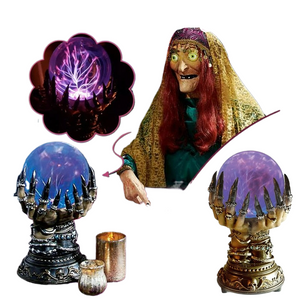 2022 Halloween Crystal Ball Creative Luminous Luxury Celestial Magic Skull Finger Plasma Ball Ghost Home Decoration acacuss
