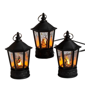 Halloween Decoration LED Electronic Candle Light Retro Pumpkin Witch Night Light LED Lantern Lamp Haloween Party Decor Supplies acacuss