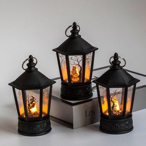 Halloween Decoration LED Electronic Candle Light Retro Pumpkin Witch Night Light LED Lantern Lamp Haloween Party Decor Supplies acacuss