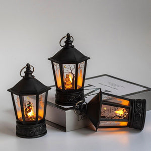 Halloween Decoration LED Electronic Candle Light Retro Pumpkin Witch Night Light LED Lantern Lamp Haloween Party Decor Supplies acacuss