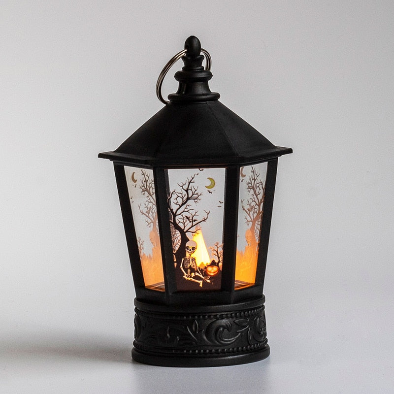 Halloween Decoration LED Electronic Candle Light Retro Pumpkin Witch Night Light LED Lantern Lamp Haloween Party Decor Supplies acacuss