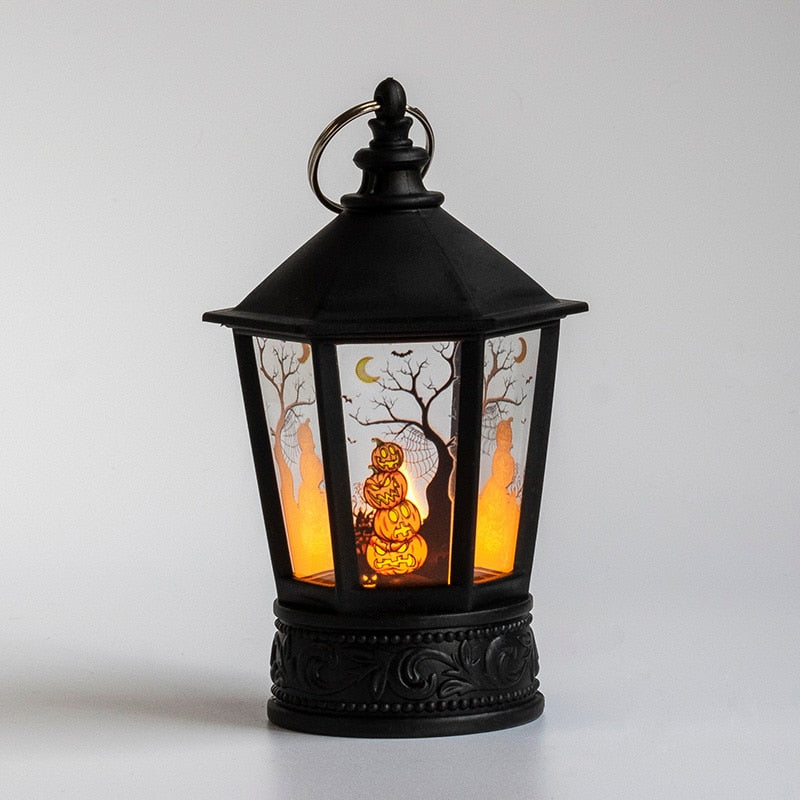 Halloween Decoration LED Electronic Candle Light Retro Pumpkin Witch Night Light LED Lantern Lamp Haloween Party Decor Supplies acacuss