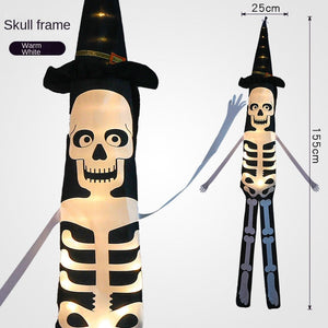2023 Halloween Decoration LED Flashing Light Hanging Skull Horror Pumpkin Bat Home Haunted House Bar Halloween Party Decor acacuss