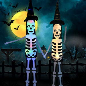 2023 Halloween Decoration LED Flashing Light Hanging Skull Horror Pumpkin Bat Home Haunted House Bar Halloween Party Decor acacuss
