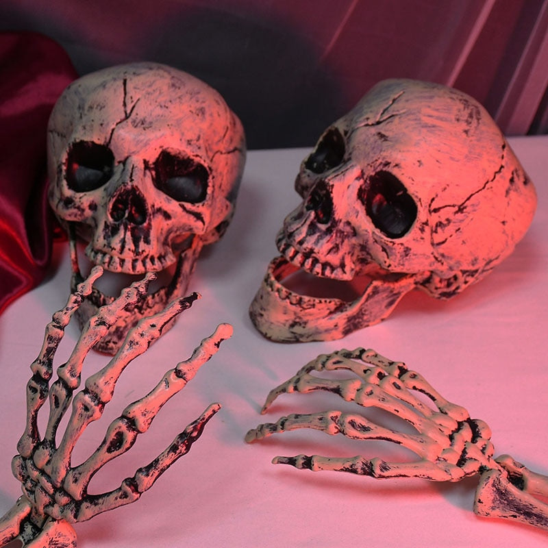 Halloween Decoration Props Simulation Skeleton Hand Bone Halloween Party Family Outdoor Decoration Secret Room Horror Decoration acacuss