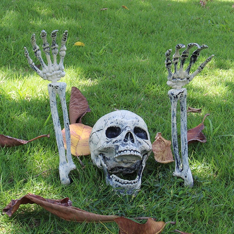 Halloween Decoration Props Simulation Skeleton Hand Bone Halloween Party Family Outdoor Decoration Secret Room Horror Decoration acacuss