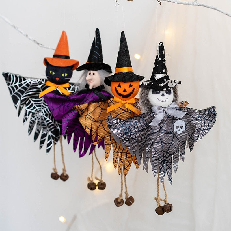 Halloween Decoration Pumpkin Ghost Witch Black Cat Pendant Bar Haunted House Hanging Oranment Happy Halloween Day Ghost Festival acacuss