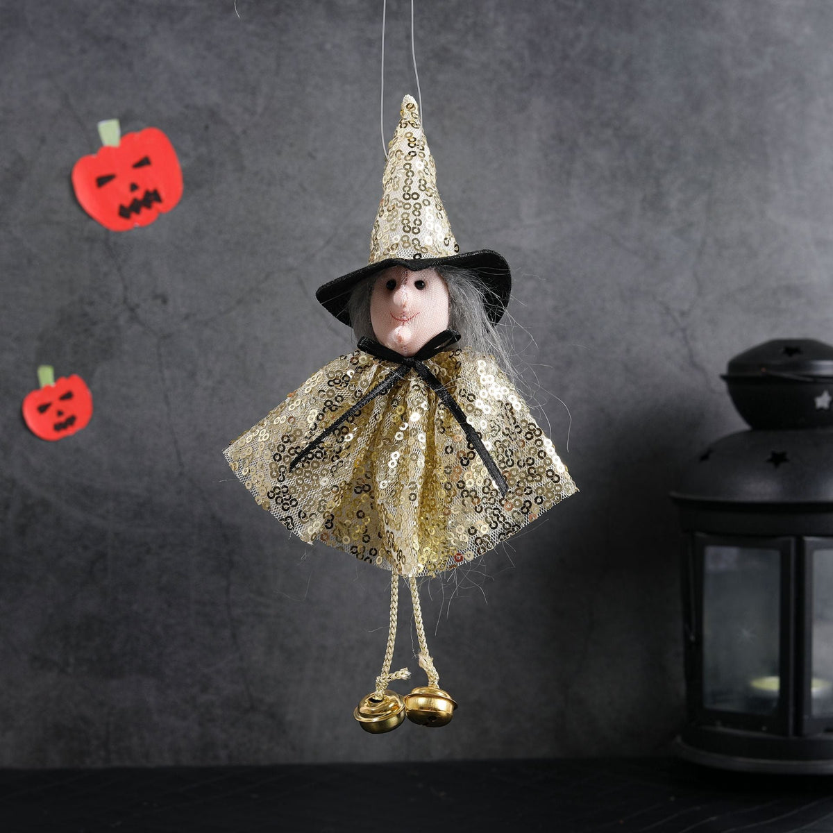 Halloween Decoration Sequins Witch Hangers Ghost House Wall Decoration Scene Layout Hanging Decoration acacuss