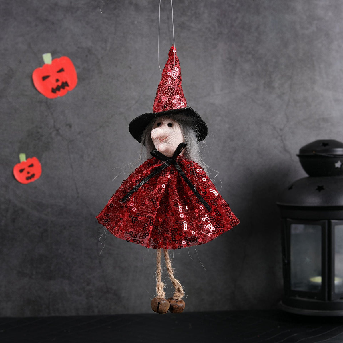 Halloween Decoration Sequins Witch Hangers Ghost House Wall Decoration Scene Layout Hanging Decoration acacuss