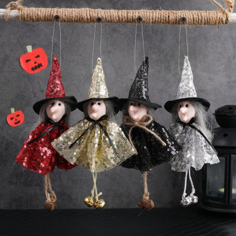 Halloween Decoration Sequins Witch Hangers Ghost House Wall Decoration Scene Layout Hanging Decoration acacuss