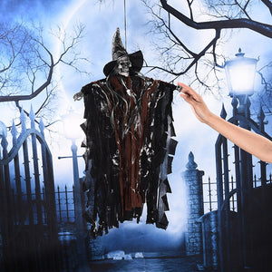 Halloween Decoration Terror Props Ghost House Decoration Sound Emitting Sound Control Skeleton Ghost Head acacuss