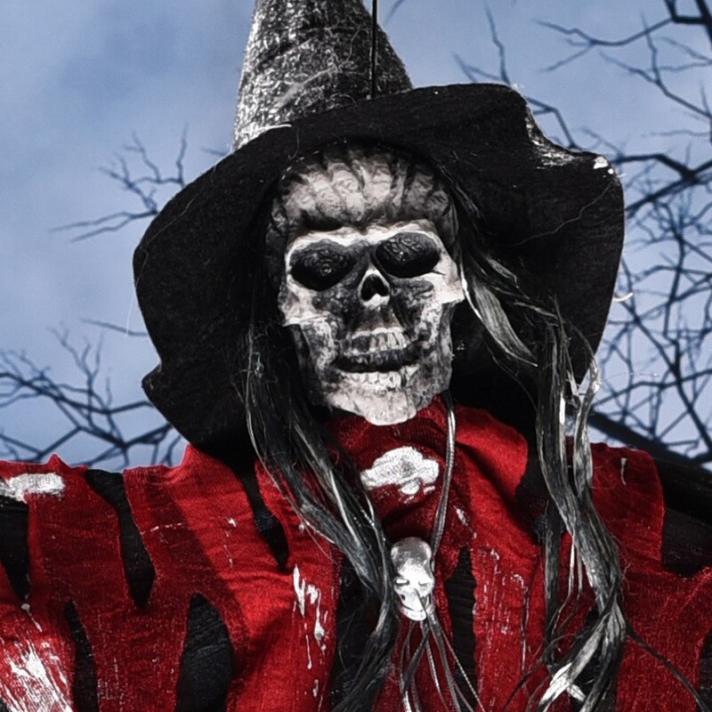 Halloween Decoration Terror Props Ghost House Decoration Sound Emitting Sound Control Skeleton Ghost Head acacuss
