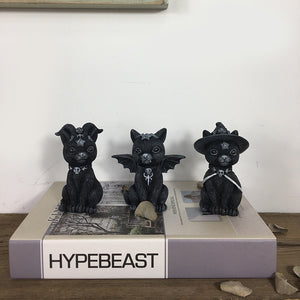 Halloween Decorations Magic Cats Resin Crafts Sculptures Window Tabletop Decorations Lawn Garden Garden Decorations Holiday Gift acacuss
