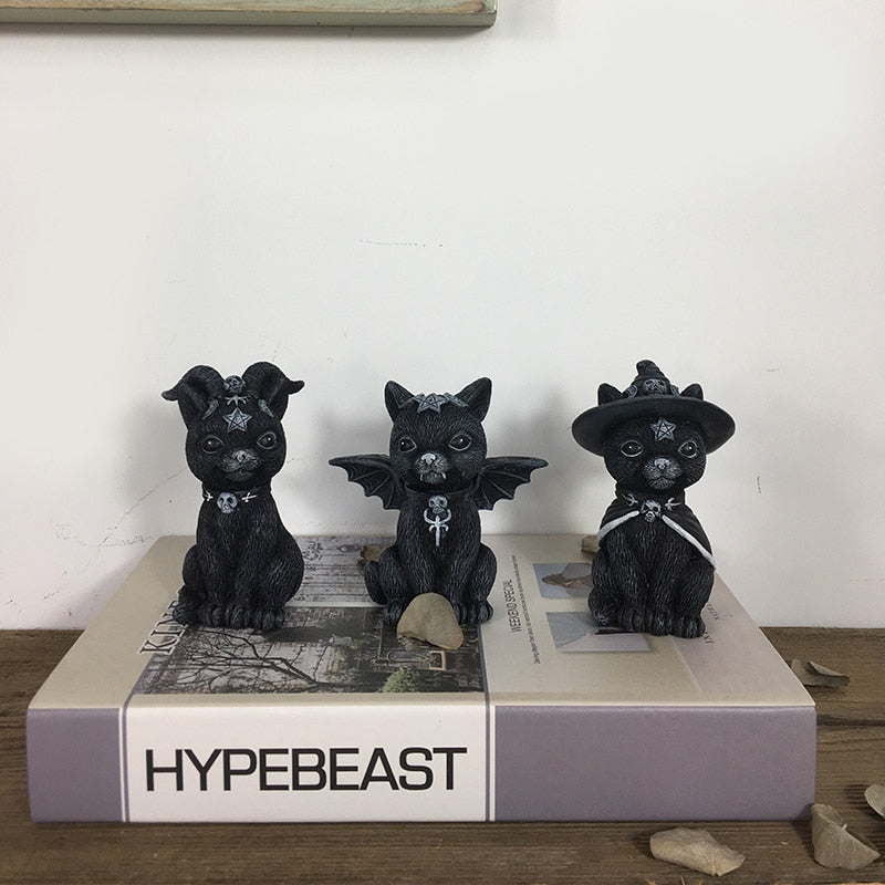 Halloween Decorations Magic Cats Resin Crafts Sculptures Window Tabletop Decorations Lawn Garden Garden Decorations Holiday Gift acacuss