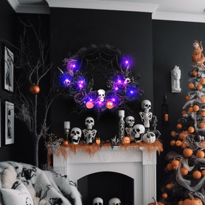 Halloween Decorations Spider Skull Vine Ring Artificial Flower Party Layout Props Pendant acacuss
