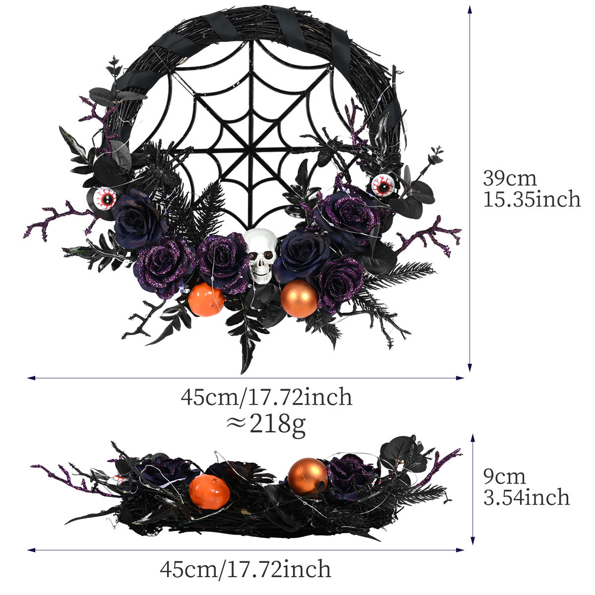 Halloween Decorations Spider Skull Vine Ring Artificial Flower Party Layout Props Pendant acacuss