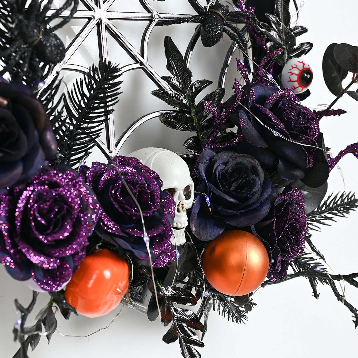 Halloween Decorations Spider Skull Vine Ring Artificial Flower Party Layout Props Pendant acacuss