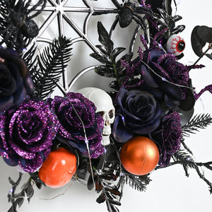 Halloween Decorations Spider Skull Vine Ring Artificial Flower Party Layout Props Pendant acacuss