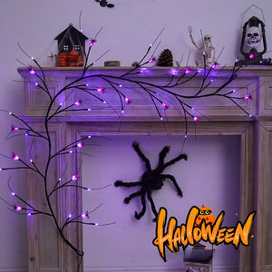 Halloween Decorative Vine Light LED Simulated Tree Light Spider Bat Branch Light Ghost Festival Atmosphere Decoration Light acacuss