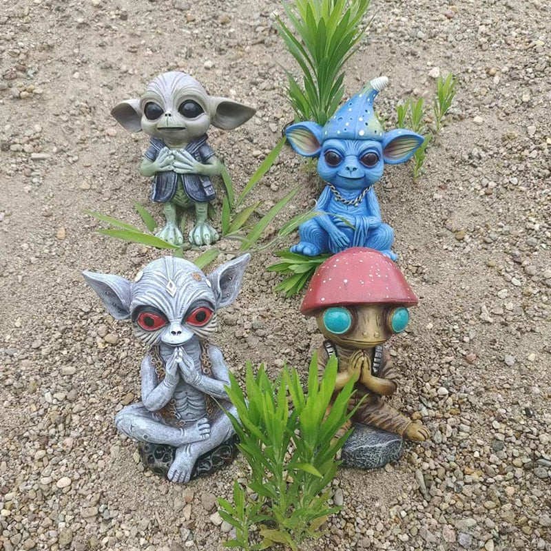 Halloween Garden Ornaments Alien Statues Garden Fairy Garden Decorations Home Accessories Resin Crafts Home Accessories acacuss