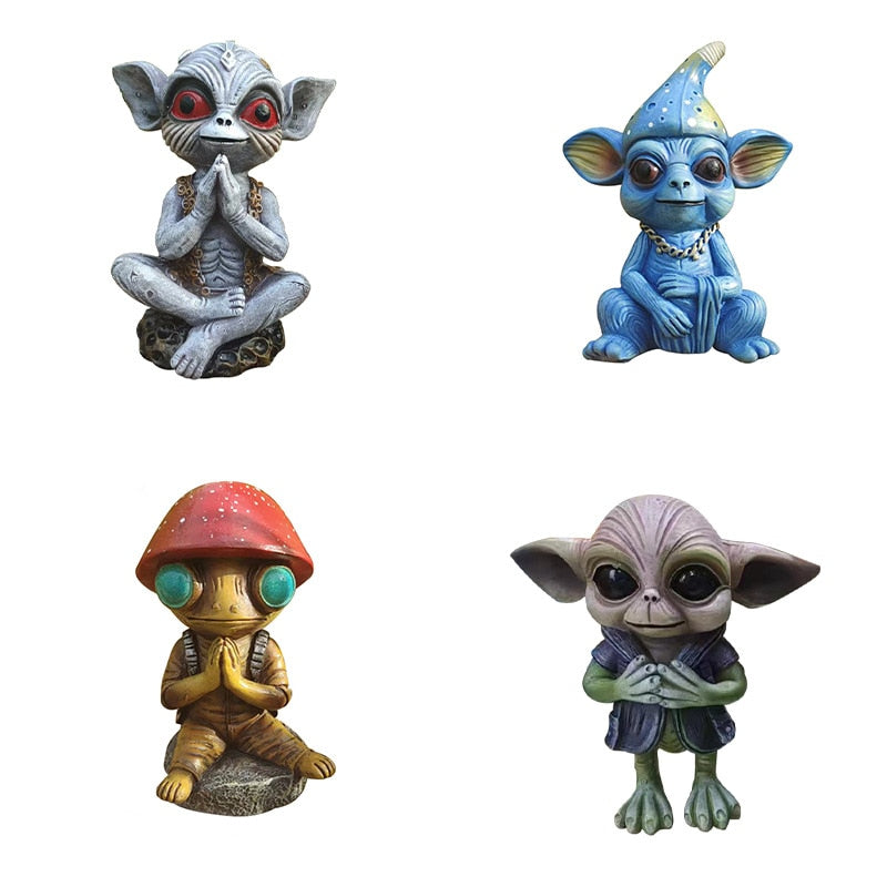 Halloween Garden Ornaments Alien Statues Garden Fairy Garden Decorations Home Accessories Resin Crafts Home Accessories acacuss