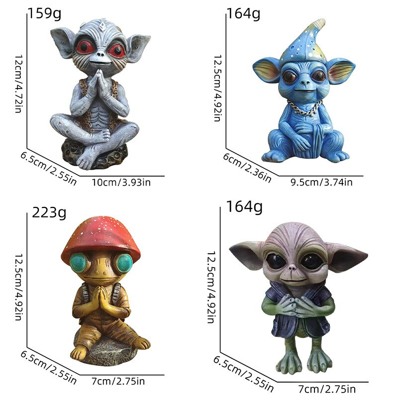 Halloween Garden Ornaments Alien Statues Garden Fairy Garden Decorations Home Accessories Resin Crafts Home Accessories acacuss