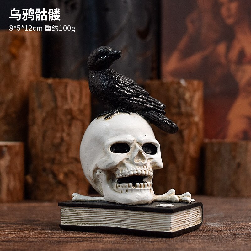 Halloween Ghost Festival Skeleton Figure Decoration Ornaments Horror Skeleton Resin Craft Modern Vintage Human Home Office Decor acacuss