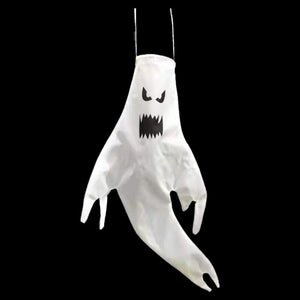 Halloween Ghost Hanging with LED Light Spooky Ghost Flag Indoor Outdoor Prop Decoration Tree Pendant Ornament Party DIY Supplies acacuss