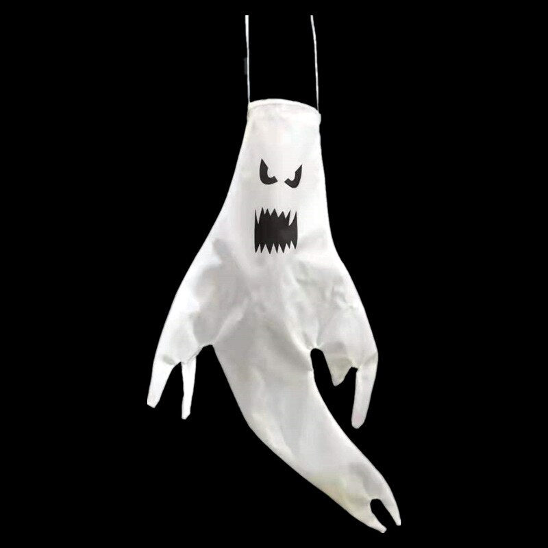 Halloween Ghost Hanging with LED Light Spooky Ghost Flag Indoor Outdoor Prop Decoration Tree Pendant Ornament Party DIY Supplies acacuss