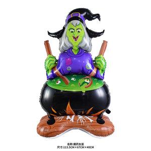 Halloween Ghost Tree Foil Balloon Standing Ghost Tree Pumpkin Eyeballs Balloon Terror Party Decorations Kids inflatables Toys acacuss