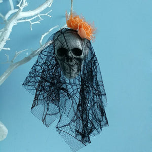 Halloween Hanging Skull Head Ghost Halloween Decoration Haunted House Horror Props Ornament Home Bar Decor Party Pendant acacuss
