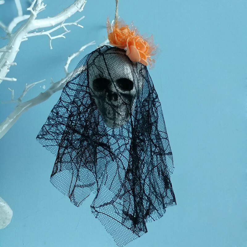 Halloween Hanging Skull Head Ghost Halloween Decoration Haunted House Horror Props Ornament Home Bar Decor Party Pendant acacuss