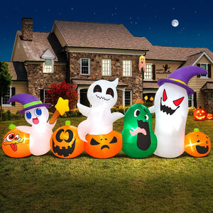 Lights4fun 1,2m LED Opblaasbaar Spook - Buiten Halloween Decoratie Met Verlichting