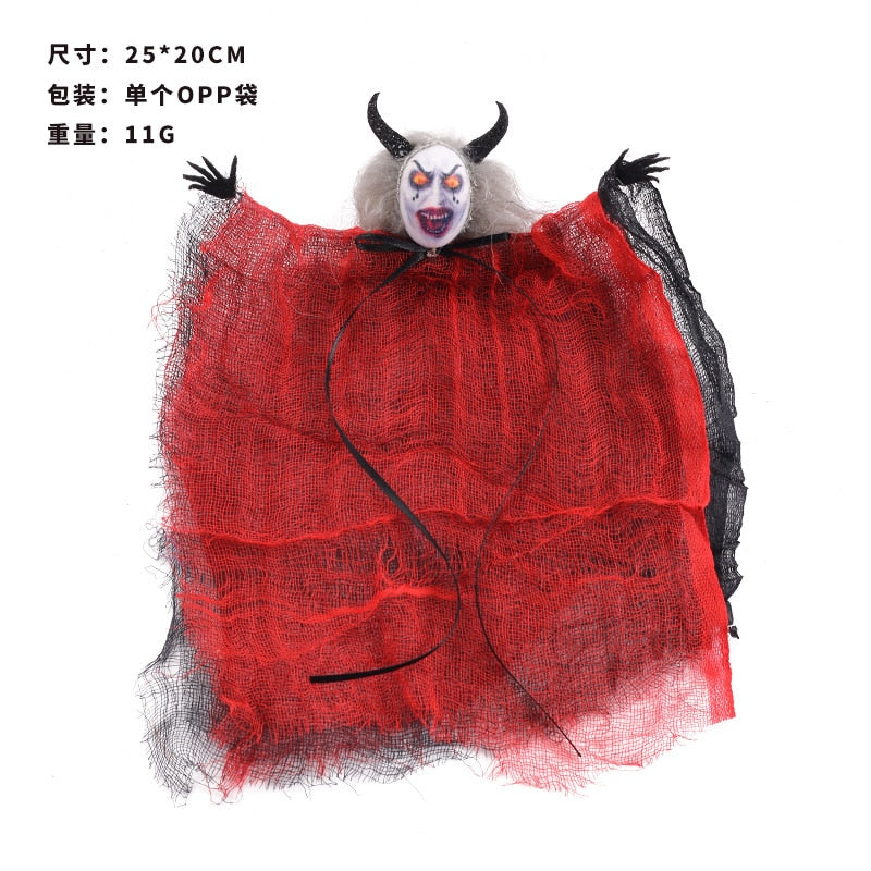 2023 Halloween Horror Mask Ghost Pendants Fright Demon Devil Doll Pendants Ghost Festival Happy Halloween Party Decor For Home acacuss