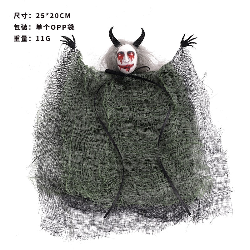 2023 Halloween Horror Mask Ghost Pendants Fright Demon Devil Doll Pendants Ghost Festival Happy Halloween Party Decor For Home acacuss