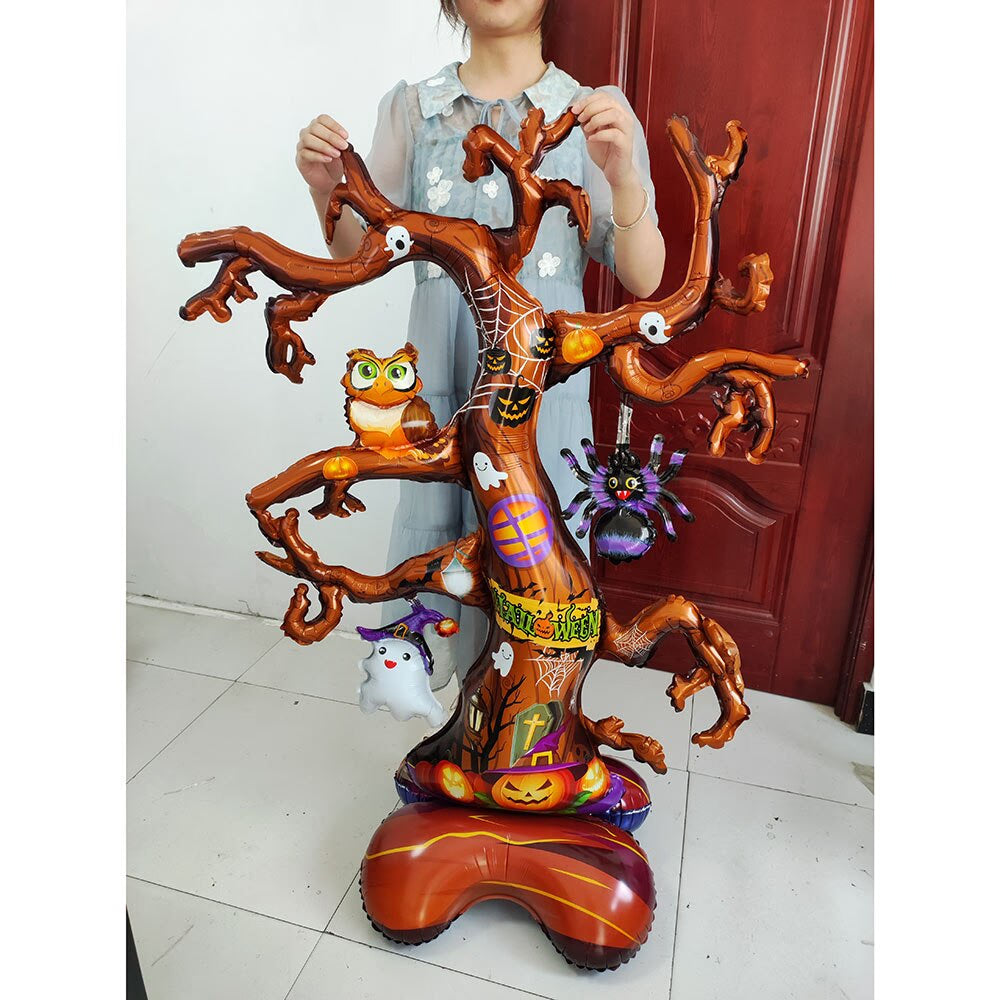Halloween Inflatable Ghost Tree Balloons Pumpkins Mummy Miko for Outdoor Indoor Yard Halloween Party Kids Inflatable Toy Decor acacuss