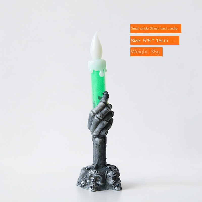 Halloween LED Skeleton Holding Candle Light Party Haunted House Bar Home Decor Horror Props Lantern Halloween Decor acacuss