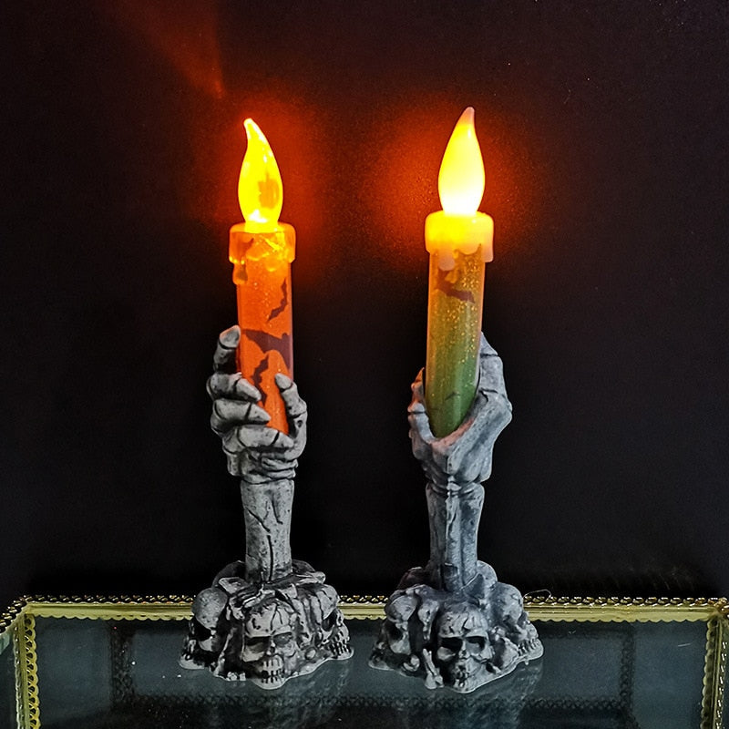 2023 Halloween Lights Skull Ghosts Party Demon Hand Candle Lights Led Pumpkin Party Happy Halloween Party Decor For Home acacuss