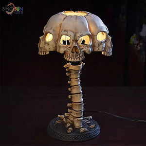 Halloween Luminous Skull Night Light Creative Resin Skull Table Lamp Home Office Decor Desktop Ornament Halloween Party Decora acacuss
