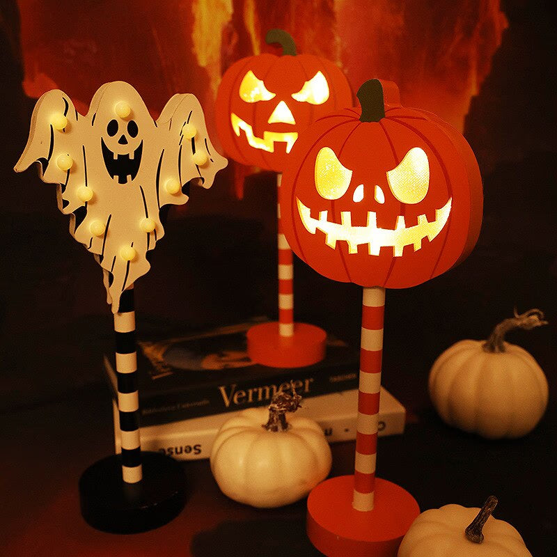 Halloween Party Decors Wood Sign Pumpkin Ghost Bat Night Lamp Halloween Ghost Festival Party Decorations for Home 2023 Christmas acacuss